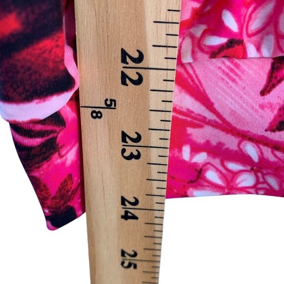 Swimsuits For All Tankini Top Size 16 Side Tie Pink Floral Built In Bra - Picture 5 of 8